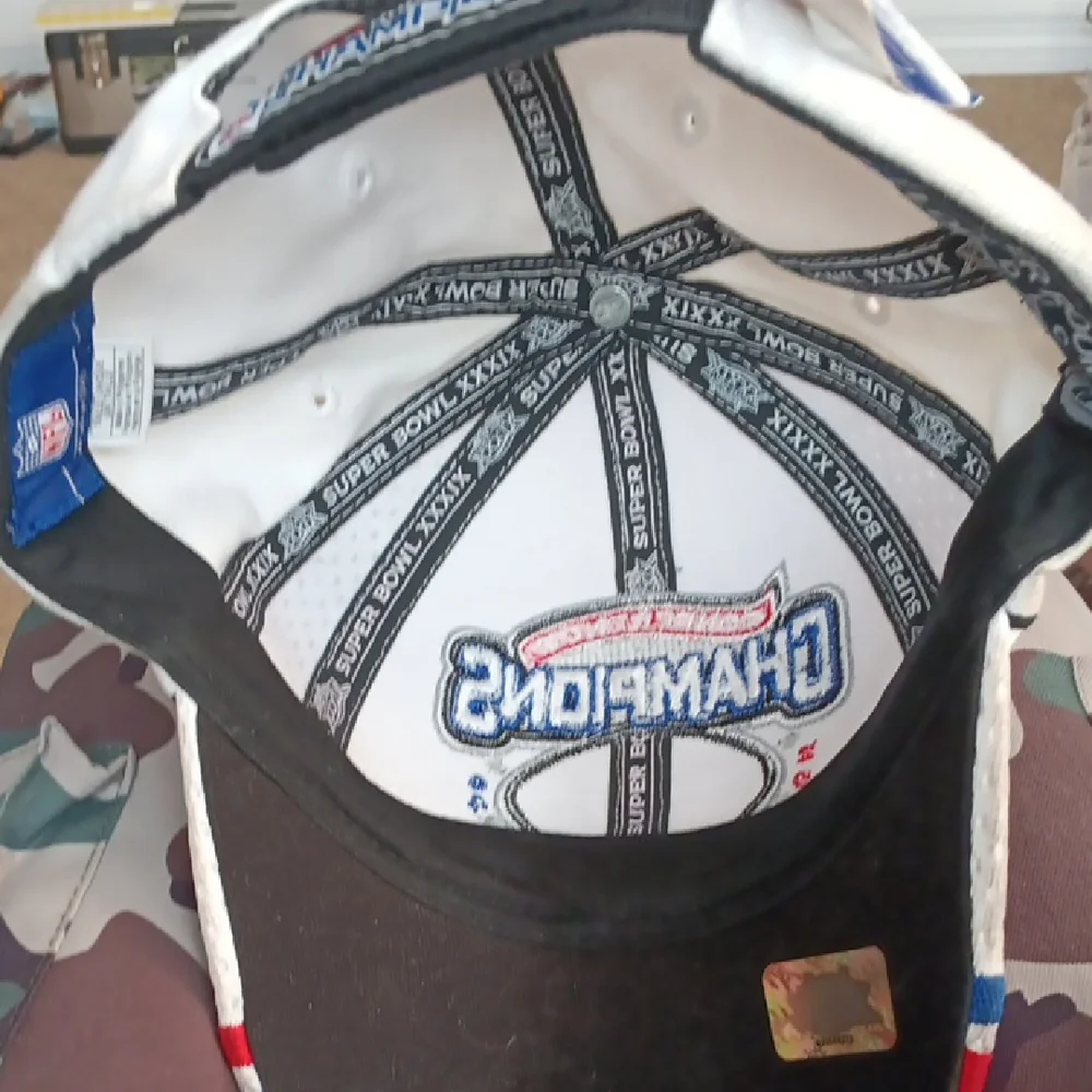 Patriots Conference Champions White Fan Cap with Red & Blue Accents